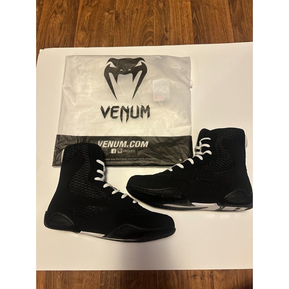 New Venum Contender Boxing Shoes High-Top #4958 Black Size US 7/ EU 39